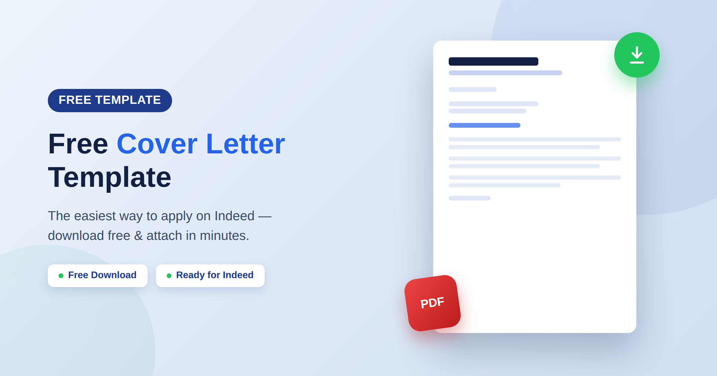 Free Cover Letter Template: The Easiest Way to Apply on Indeed